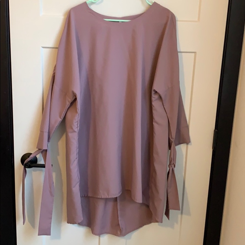 Long Lavender Tie Sleeve Shirt
